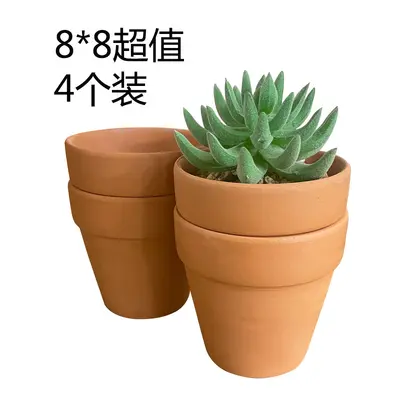 Red Terracotta Pot, Low-Temperature Fired, Breathable Ceramic Succulent Planter - 12