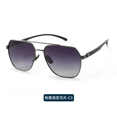 Metal Frame Polarized Men's Sunglasses, UV Protection Outdoor Shades - 8