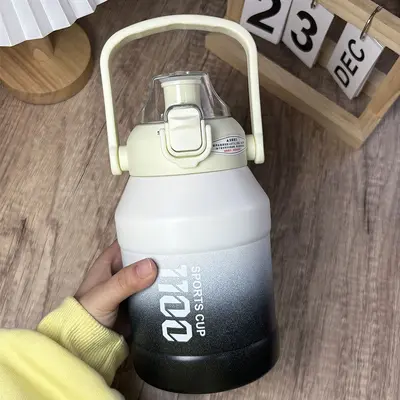 Großer Thermobecher mit Strohhalm, tragbare Sport-Wasserflasche - 8