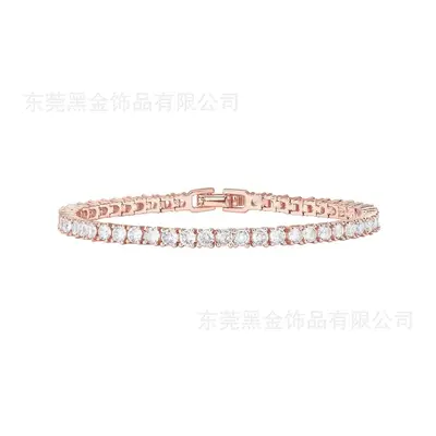 18-Karat-Volldiamant-Tennisarmband mit einer Reihe für Damen und Herren