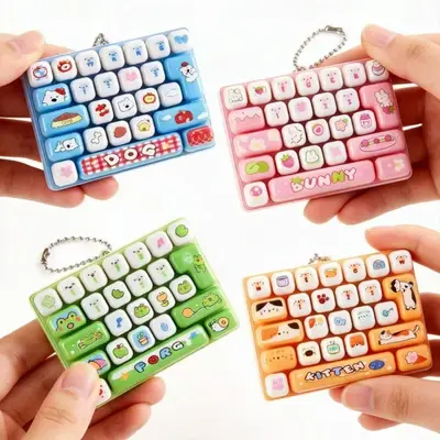 Push Button Fidget Toy 26-Key Keyboard Fidget Mechanical Keyboard Button Keychain Toy Bag Charm Pendant
