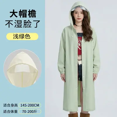 Reusable long raincoat, heavy rain protection - 12