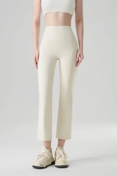 Women's Summer Yoga Pants, High-Waist Tummy Control, Thin Flared Leg - 9