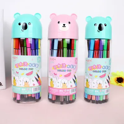 Creative Little Bear Washable Watercolor Brush Painting Marker Set 12/18/24/36 Colors Marker Wholesale Watercolor Brush - 9