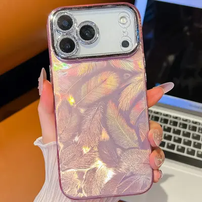 双面覆膜IMD适用iPhone17Air手机壳苹果16ProMax羽毛纹防摔保护套 - 8
