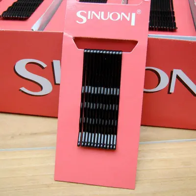 Black Card-Style Steel Hair Clip, Invisible Edge Clip