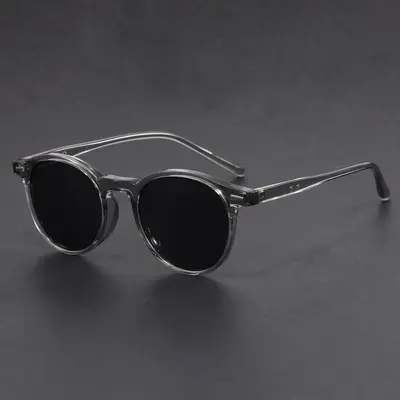 Retro Small Round Frame Unisex Sunglasses with UV Protection - 3