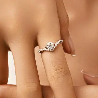 MODIAN 50-Karat Moissanit Krone Ring S925 Silber Damen