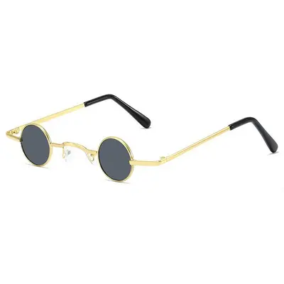 Retro Kleine runde Metall-Prinzenbrille - 8