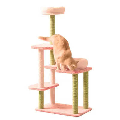 Compact Cat Tree with Scratching Posts, Small Footprint for Large Cats - 9