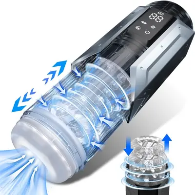 Telescopic Rotating Dual-Vibration Male Suction Masturbator - 7