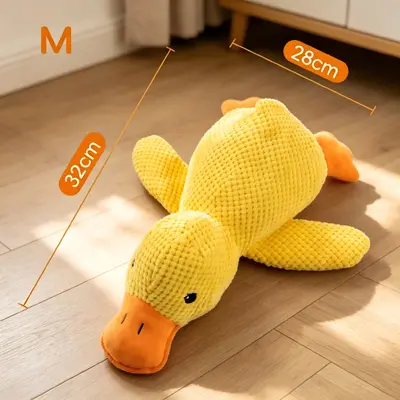 Bite-Resistant Duck Plush Dog Toy with Squeaker - 8