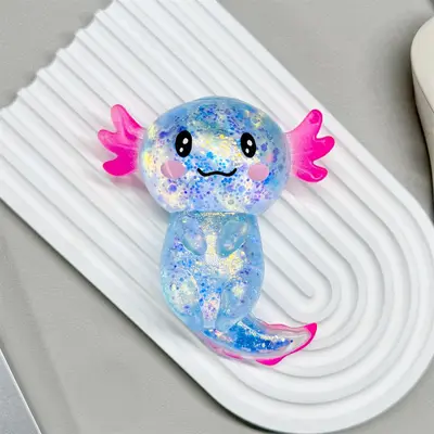 Colorful Malt Sugar Axolotl Squishy, Slow Rebound Stress Relief Animal Toy