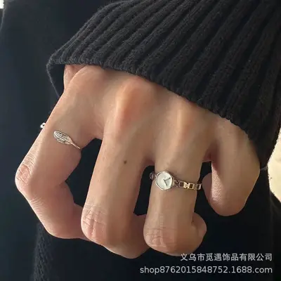 Uhr-Ring mit umgekehrtem Zifferblatt, Vintage-Design, stapelbar - 2