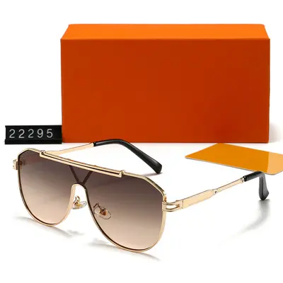 Metal One-Piece Unisex Sunglasses, Retro Women's and Men's Style, Model 22295 - 3
