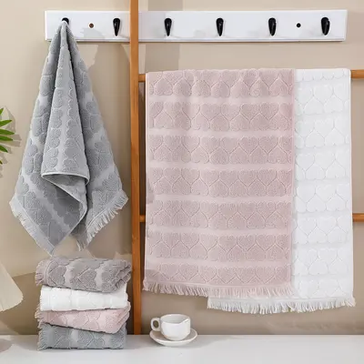 Baumwoll-Jacquard Handtuch- und Badetuchset - 3