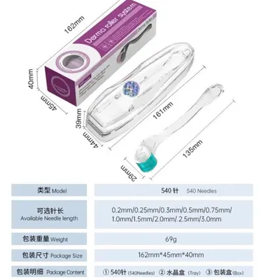 Cross-border Amazon Best-Seller Export 540 Green Microneedle Dermaroller Hydrating Roller Facial Head Beauty Dermaroller - 2