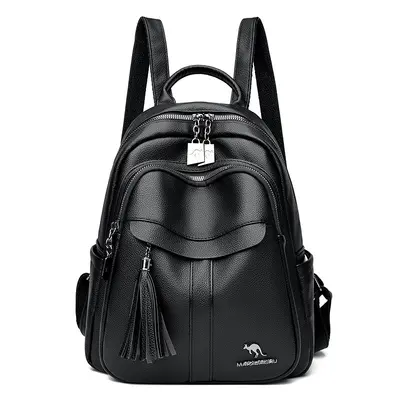 Kanguru Soft Leather Large Capacity Backpack - 6