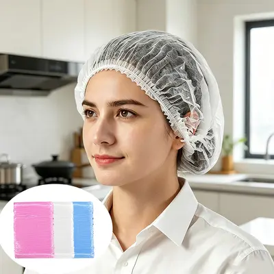 Disposable Non-Woven Kitchen Chef Hat, Dust-Proof Hygienic Cap, Breathable