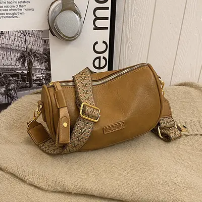 Moda Boston Çanta, Geniş Askılı Retro Yastık Çanta, Kadın Çapraz Askılı - 4