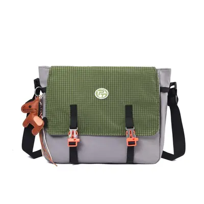 Women's Plaid Patchwork Messenger Bag, Single Shoulder, 2026 Summer Style - 5