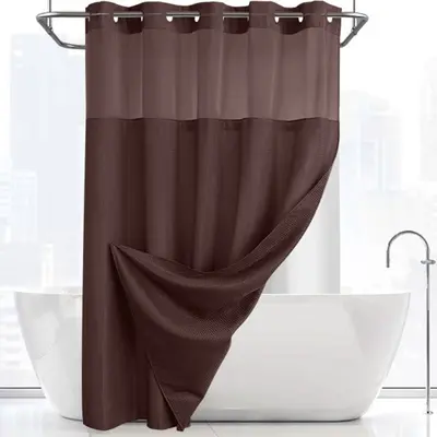 Waffle Shower Curtain, Double Layer, Polyester, Waterproof and Mildew-Proof - 12