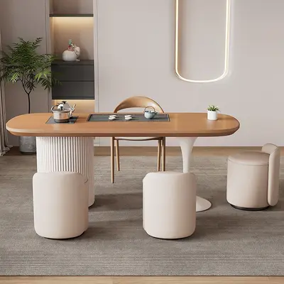 Massivholz-Teetisch mit Stuhl-Set für kleine Wohnungen und Balkone