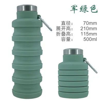 Faltbare Trinkflasche für Reisen, Fahrrad-Teleskopbecher, tragbare Outdoor-Sportflasche, Geschenk-Silikon-Faltbecher - 10