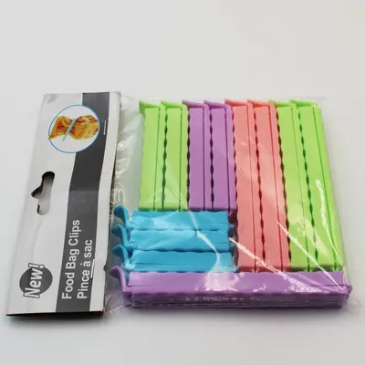 Şeker Renkli Plastik Poşet Ağız Kapatma Klipsi, 10 Adet