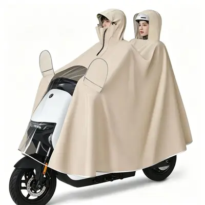Elektrikli bisiklet için çift kişilik yağmurluk, aile modeli, oversized, kalın, tam vücut - 6