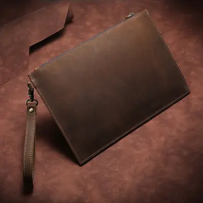 Vintage Crazy Horse Leather Men's Document Bag