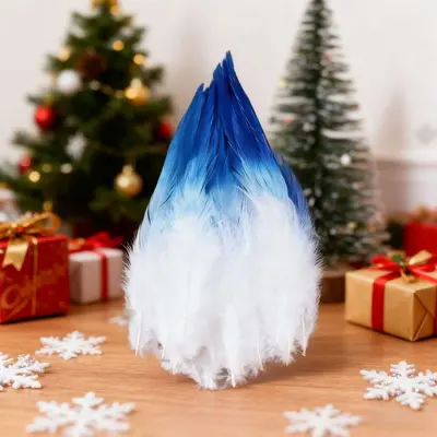 White-Tipped Two-Color Feathers, 5-6 cm, for DIY Jewelry and Cat Toys - 7