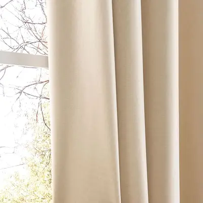 Spring Polyester Rod-Pocket Full Blackout Curtain, Living Room Sun Protection - 8