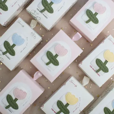 Tulpen-Handtuch-Geschenkset, 4-teilig