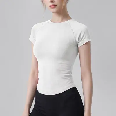 Women's Seamless Yoga Short-Sleeve Top, Breathable, Quick-Dry - 8