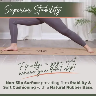 Natural rubber cork yoga mat thick non-slip