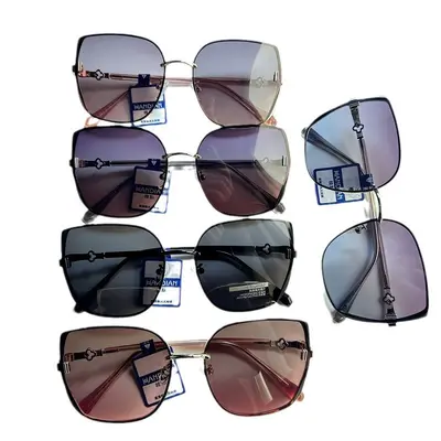 2026 Metal Nylon Polarized Sunglasses for Women - UV Protection, Anti-Glare, Face-Slimming Large Frame Fashion Design