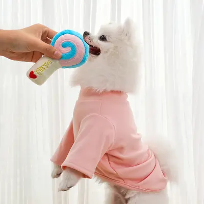 Plush Lollipop Squeaky Toy for Cats and Dogs, Chew-Resistant - 4
