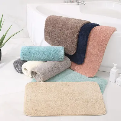 Sınır ötesi yüksek peluş kalınlaştırılmış paspas halı basit mutfak banyo paspası banyo kaymaz paspas emici ayak paspası