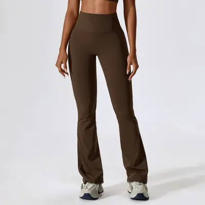 Weite Yoga-Schlaghose mit hoher Taille und Po-Effekt - 10