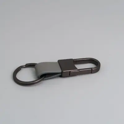 Metal Leather Car Keychain with Laser-Engraved Logo, Creative Design - 7