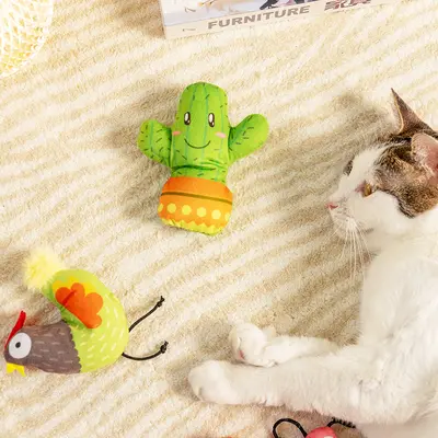 Catnip Cat Toy with Plush Teaser Wand for Kittens - 5