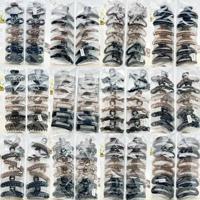 Trendy electroplated navy spring color hair clip large pearl claw clip for bun two yuan supermarket hair accessories