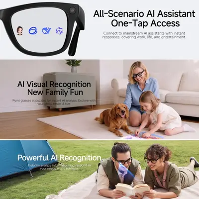 Ledertasche Ladegehäuse AI-Assistent intelligente Brille HD5ULTRA Foto Videoaufnahme 800W Echtzeit-Übersetzung WiFi