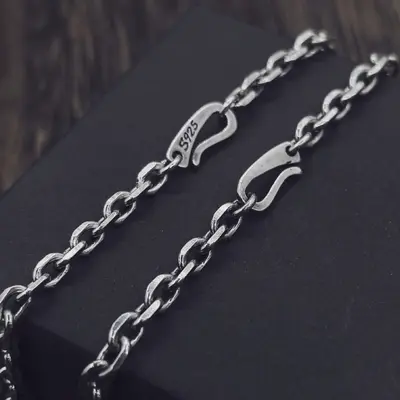 925er Silber Unisex-Halskette, Thai Silber, Vintage-Stil