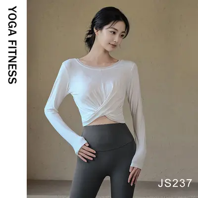 Plus Size Women's Yoga Sports Set Top, Running and Pilates Training, Spring Summer - 7