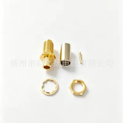 SMA-KY-3 Connector, External Thread, 50 Ohm, for RG58, Gold-Plated Copper - 3