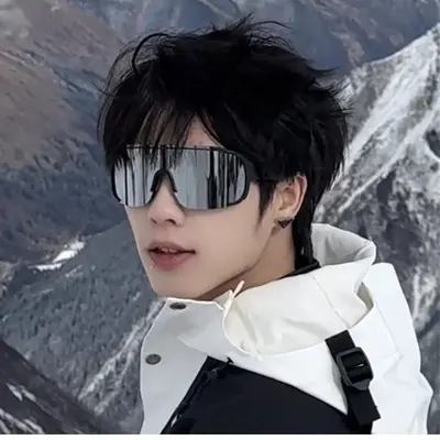 Outdoor-Radbrille, einteilig, winddicht, silberner Rahmen - 8