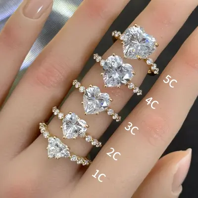 Moissanit-Ring 1-5 Karat, S925 Sterlingsilber, 18K vergoldet