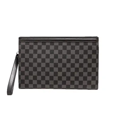 Men's Plaid Clutch Bag, Light Luxury, Large Capacity for Business and Casual Use - 6